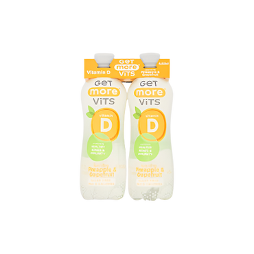 Get More Vits Vitamin D Drink Pack – Pineapple & Grapefruit Sparkling 4 x 500ml – Indian Grocery UK